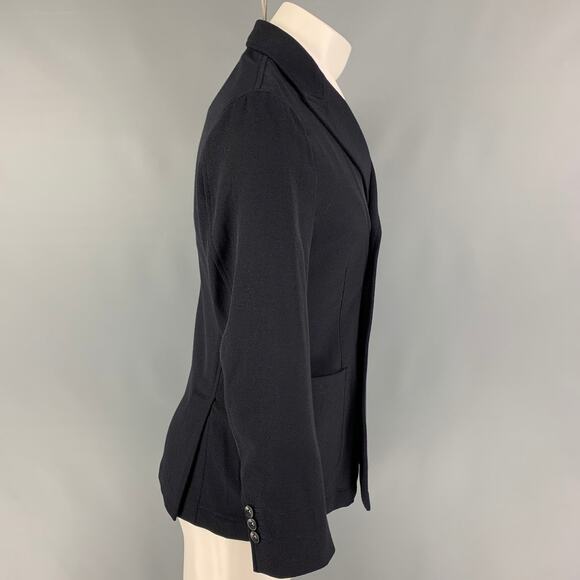 THE GIGI Size 36 Navy Textured Cotton Blend Double Breasted Sport Coat - Picture 2 of 7